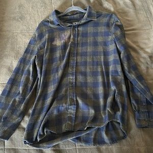 Blue and black flannel